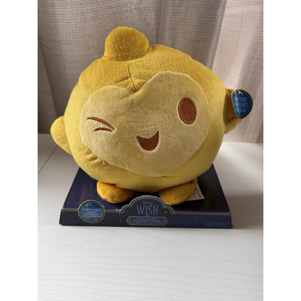 Disney Wish Hug & Wish Star 10-Inch Glowing‎ Plush Star, Soothing Night Light